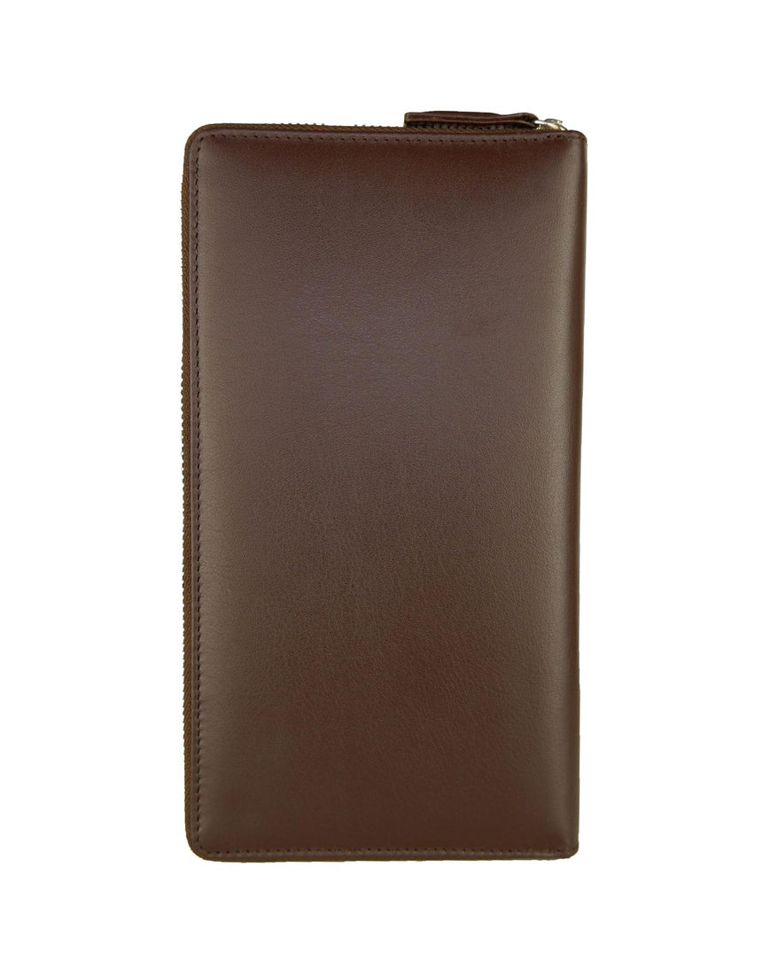 Brown Leather Wallet with Card and Coin Holders One Size Men