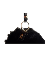 Cavalli Class Fox Fur Keyholder with Calf Leather Inserts One Size Women