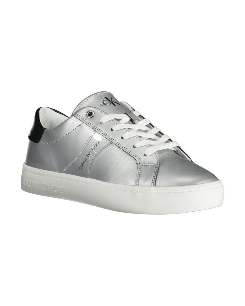 Calvin Klein Women's Silver Cotton Sneaker - 37 EU