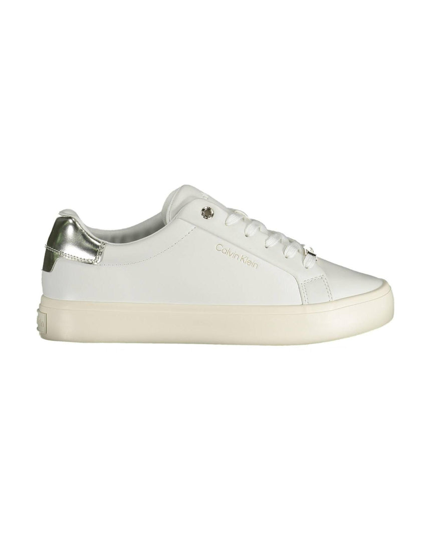 Calvin Klein Women's White Polyester Sneaker - 36 EU