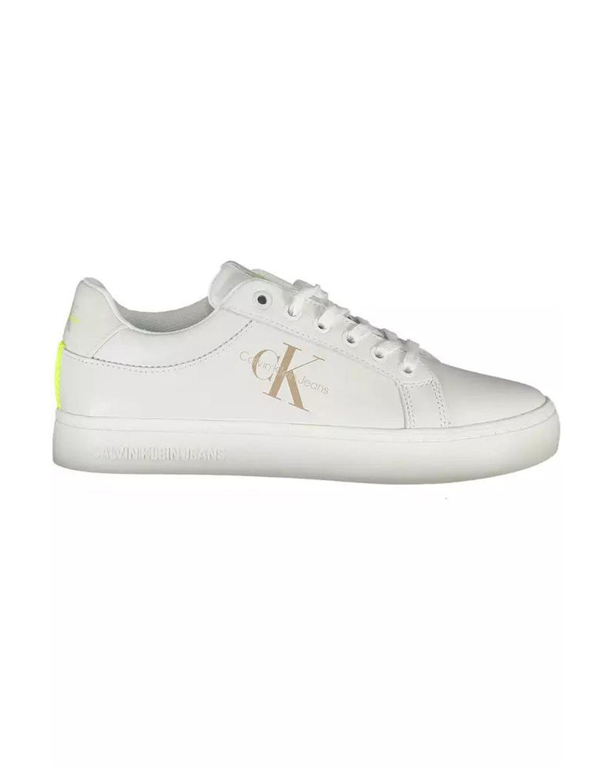 Calvin Klein Women's White Polyester Sneaker - 37 EU