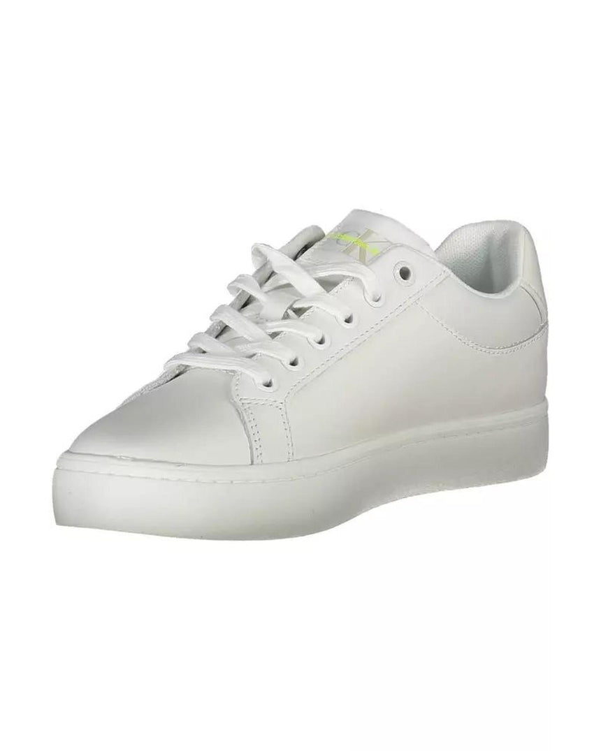 Calvin Klein Women's White Polyester Sneaker - 38 EU