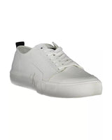 Calvin Klein Men's White Cotton Sneaker - 45 EU