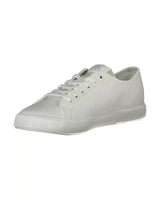 Calvin Klein Men's White Cotton Sneaker - 45 EU