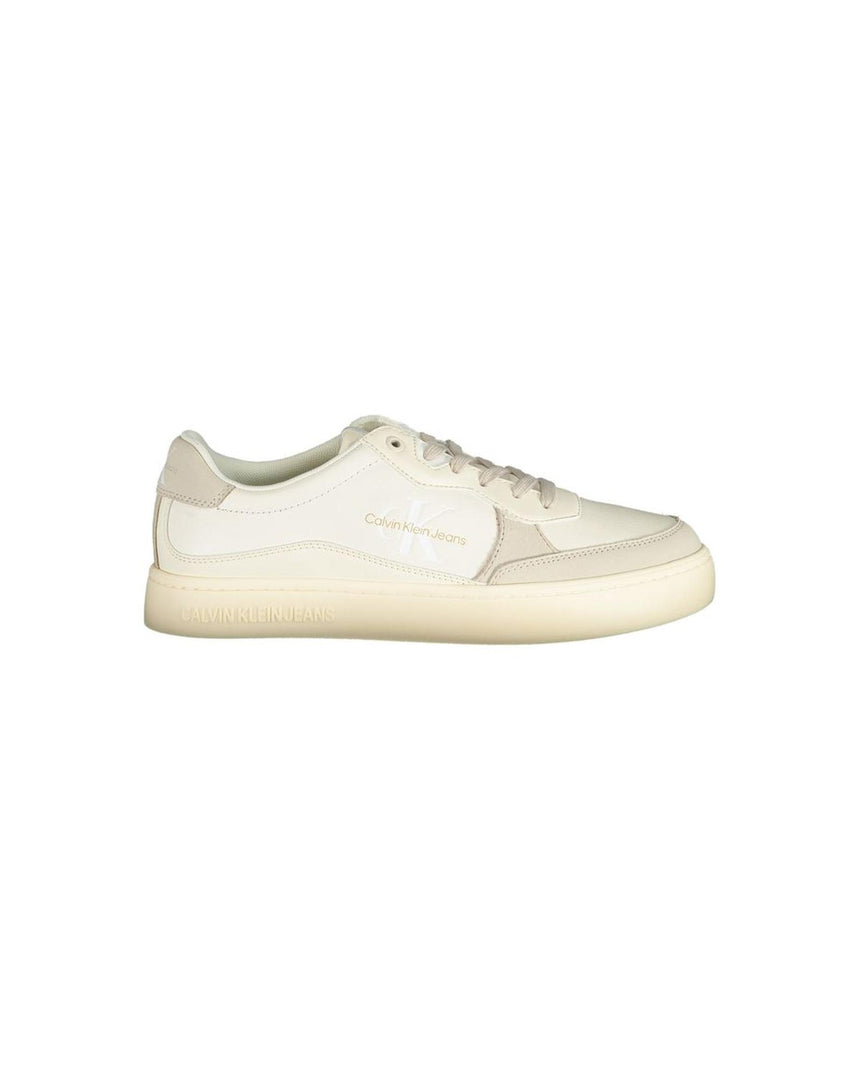 Calvin Klein Men's White Polyester Sneaker - 40 EU