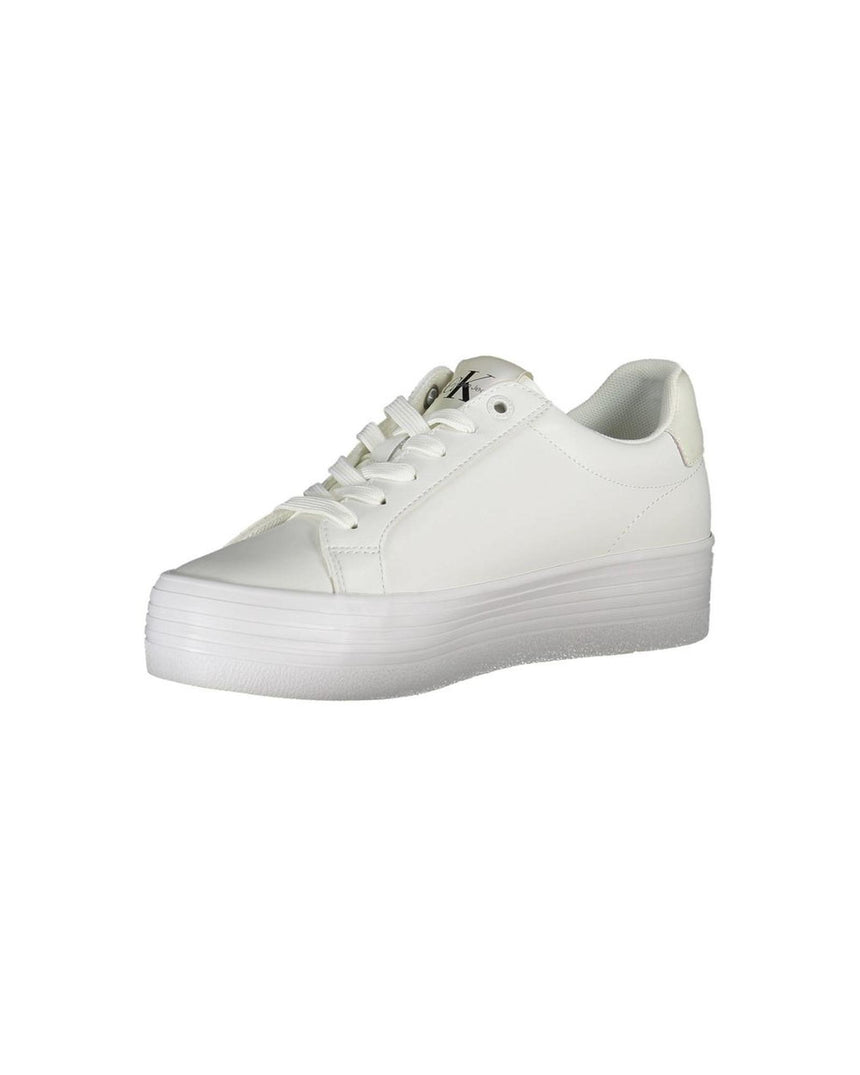 Calvin Klein Women's White Polyester Sneaker - 38 EU