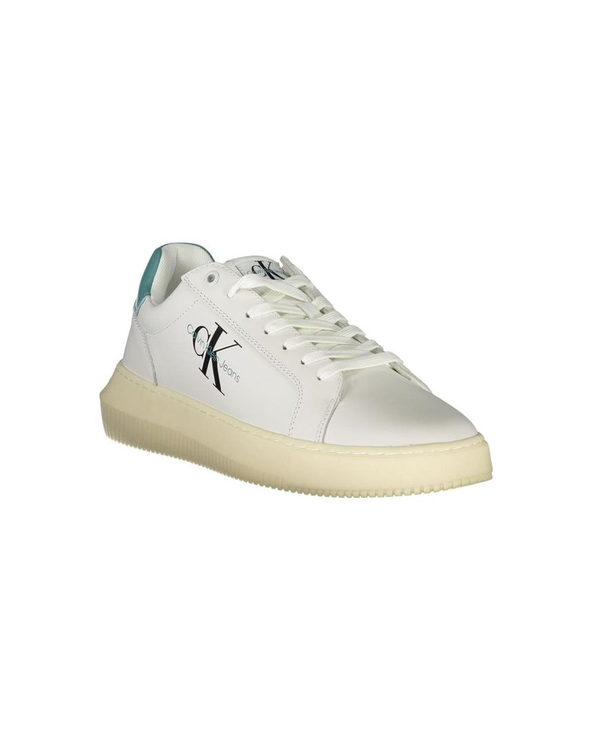 Calvin Klein Men's White Polyester Sneaker - 45 EU