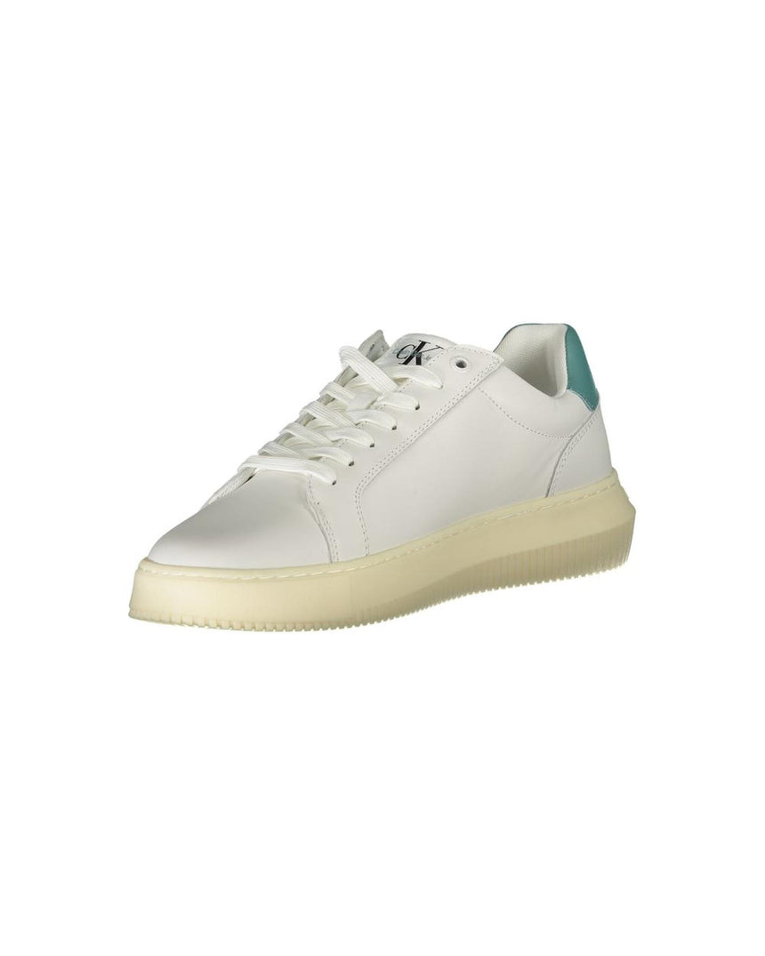 Calvin Klein Men's White Polyester Sneaker - 45 EU