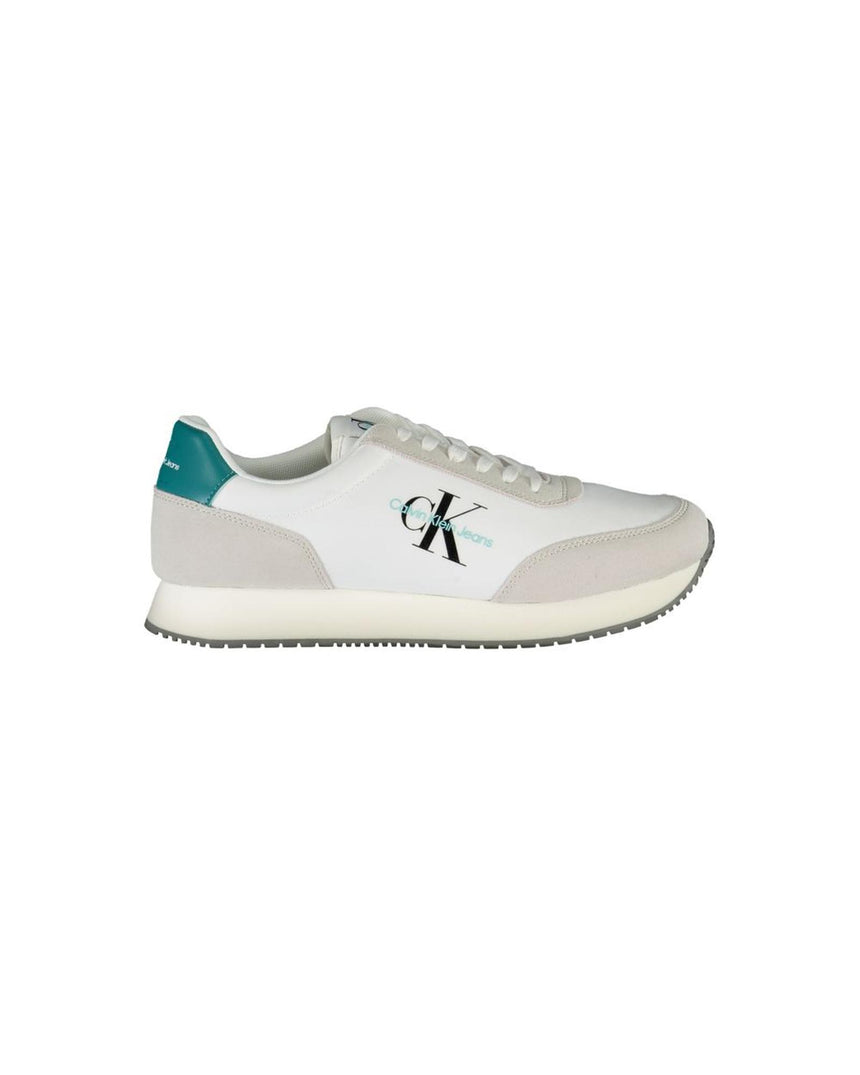 Calvin Klein Men's White Polyester Sneaker - 41 EU