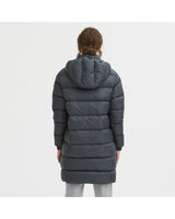 Dark Grey Hooded Jacket with 2-Pocket Design and Zip Closure M Women