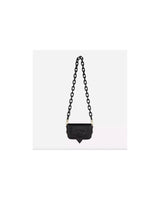 Black Eyelike Bag with Magnetic Closure and Chain Straps One Size Women