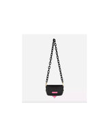 Black Eyelike Bag with Magnetic Closure and Chain Straps One Size Women