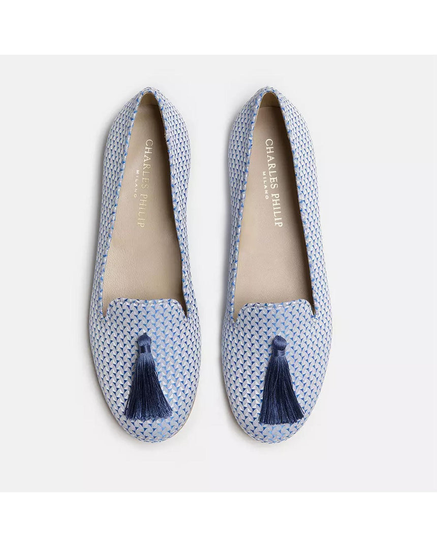 Silk Alba Loafers with Ovalina Detail and Cotton Tassel 36.5 EU Women