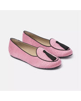 Pink Velvet Moccassins with Cotton Tassel and Rubber Sole 37 EU Women