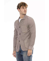 Classic Button-Front Fabric Jacket with Front Pockets 50 IT Men