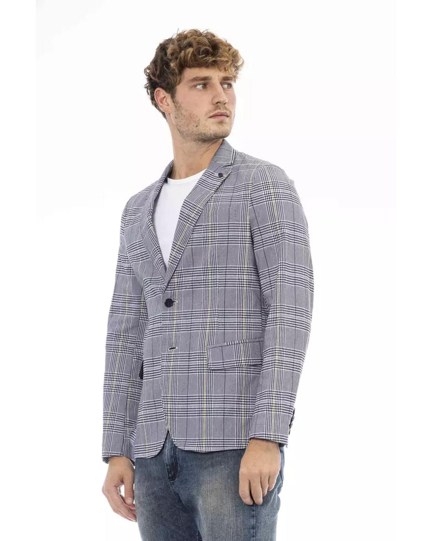 Classic Button Closure Fabric Jacket with Front Pockets 50 IT Men