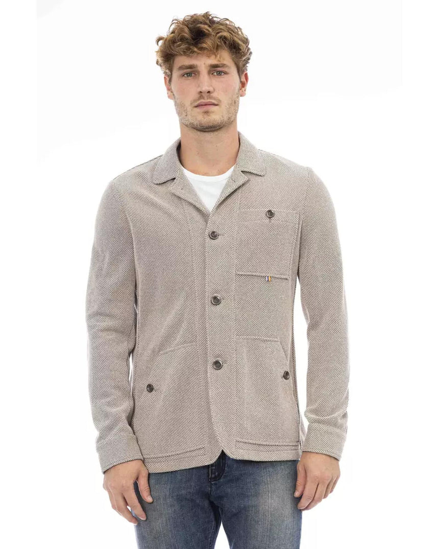 Button Closure Fabric Jacket with Front Pockets 50 IT Men