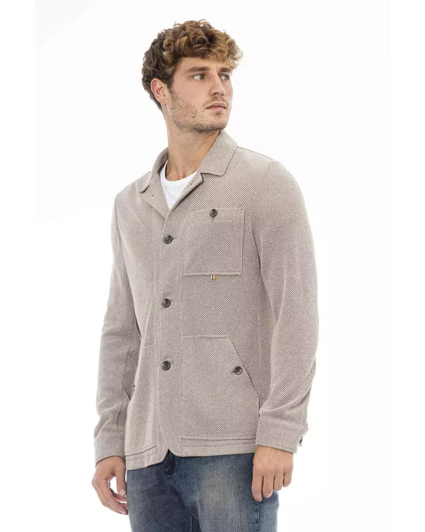 Button Closure Fabric Jacket with Front Pockets 50 IT Men