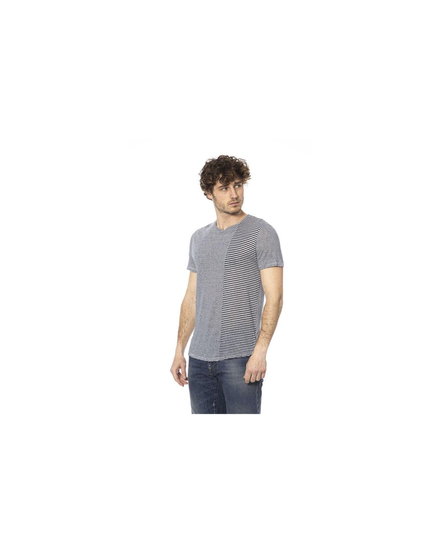 Distretto12 Men's Blue Linen T-Shirt - L