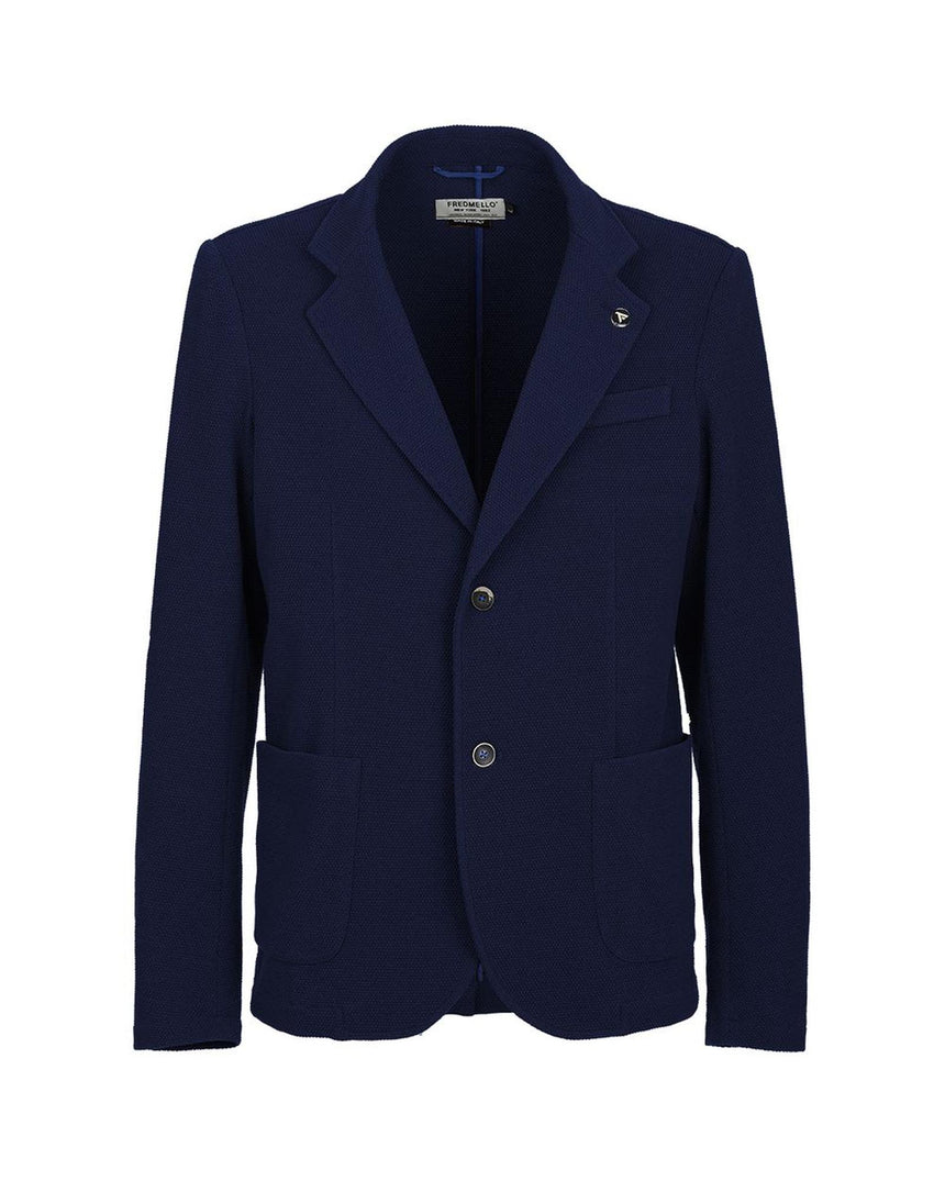 Fred Mello Men's Blue Cotton Blazer - S