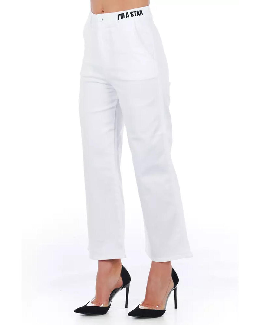 High Waist Cropped Trousers with Multipockets 44 IT Women