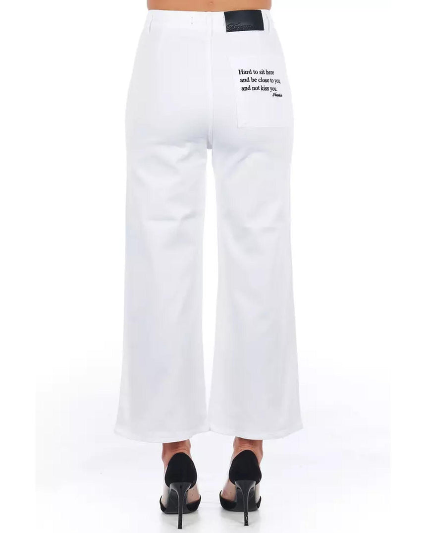 High Waist Cropped Trousers with Multipockets 44 IT Women