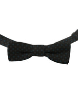 Dolce & Gabbana Gray Patterned Silk Bow Tie One Size Men