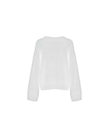 Wool Blend V-Neck Sweater with Ribbed Accents S Women