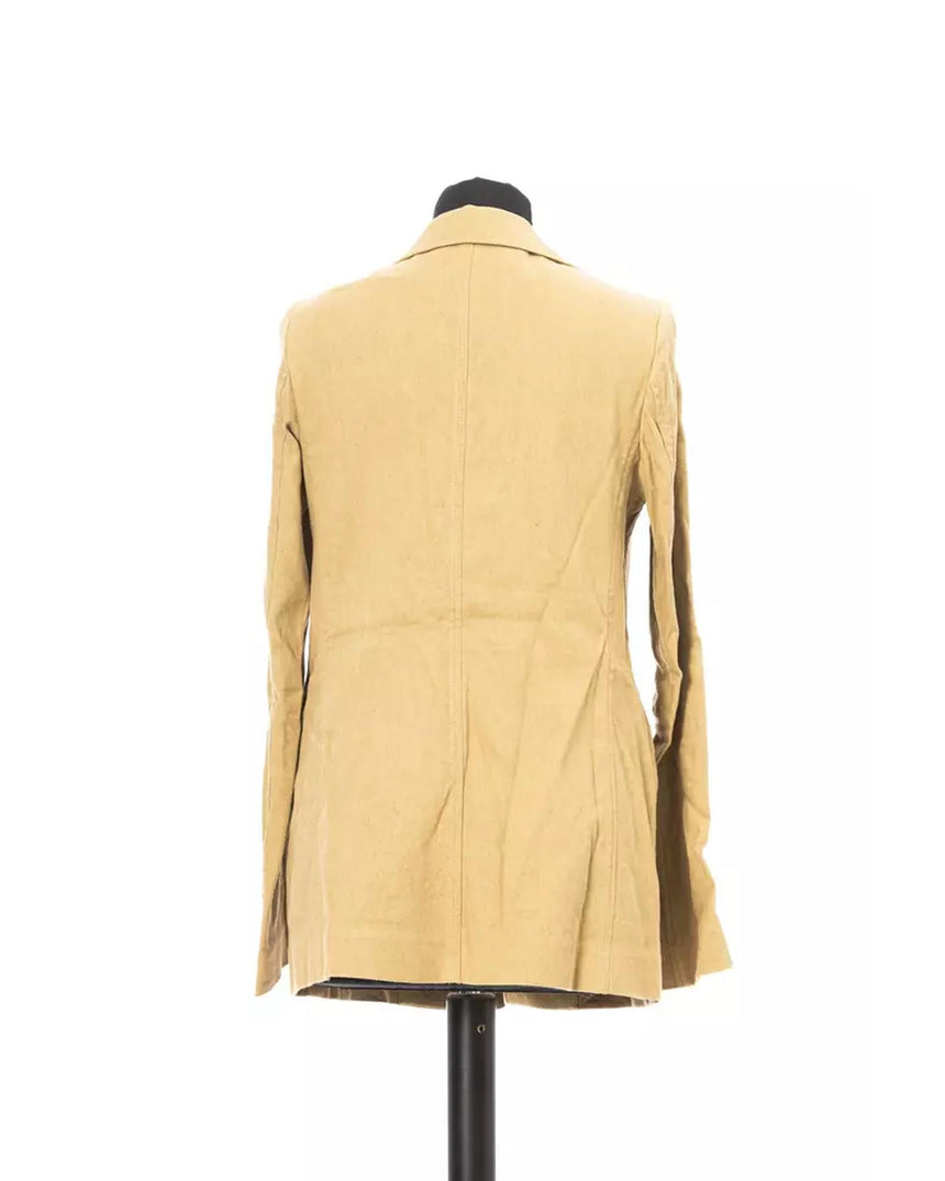 Classic Comfort Cut Fabric Jacket with Front Pockets and One Button Closure 42 IT Women