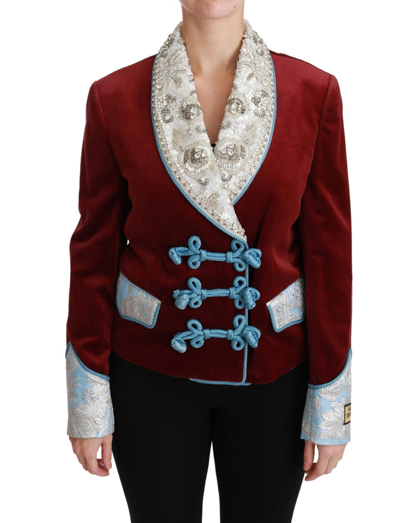 DOLCE & GABBANA Double Breasted Blazer with Baroque Detailing 44 IT Women