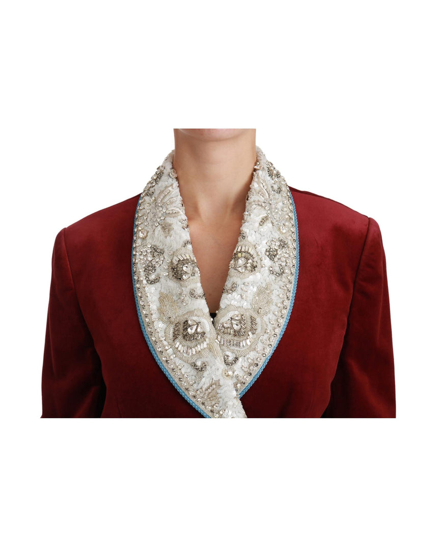 DOLCE & GABBANA Double Breasted Blazer with Baroque Detailing 44 IT Women