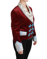 DOLCE & GABBANA Double Breasted Blazer with Baroque Detailing 44 IT Women