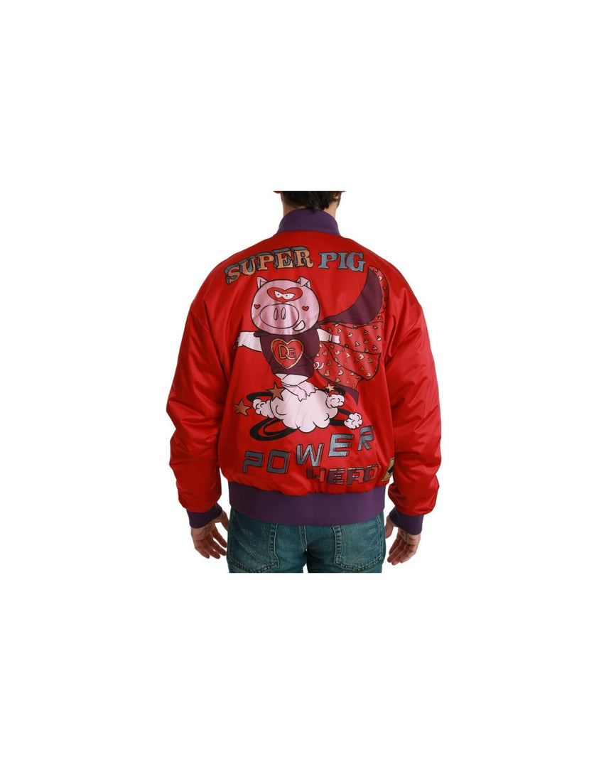 Dolce & Gabbana Bomber Jacket with Multicolor Motive 48 IT Men