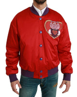 Dolce & Gabbana Bomber Jacket with Multicolor Motive 48 IT Men