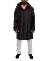 Hooded Parka Coat with Button Closure and Logo Details 44 IT Men