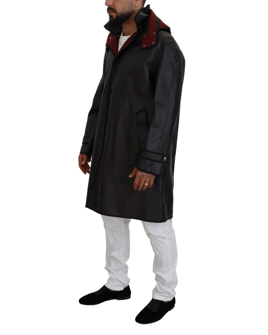 Hooded Parka Coat with Button Closure and Logo Details 44 IT Men