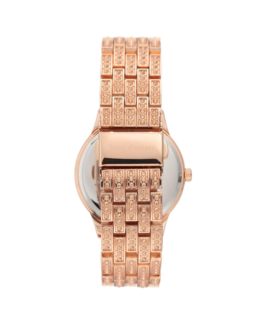 Fashion Rose Gold Analog Watch with Rhine Stone Facing One Size Women