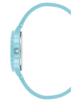 Blue Analog Fashion Watch with Rhine Stone Facing and Pin Buckle Closure One Size Women