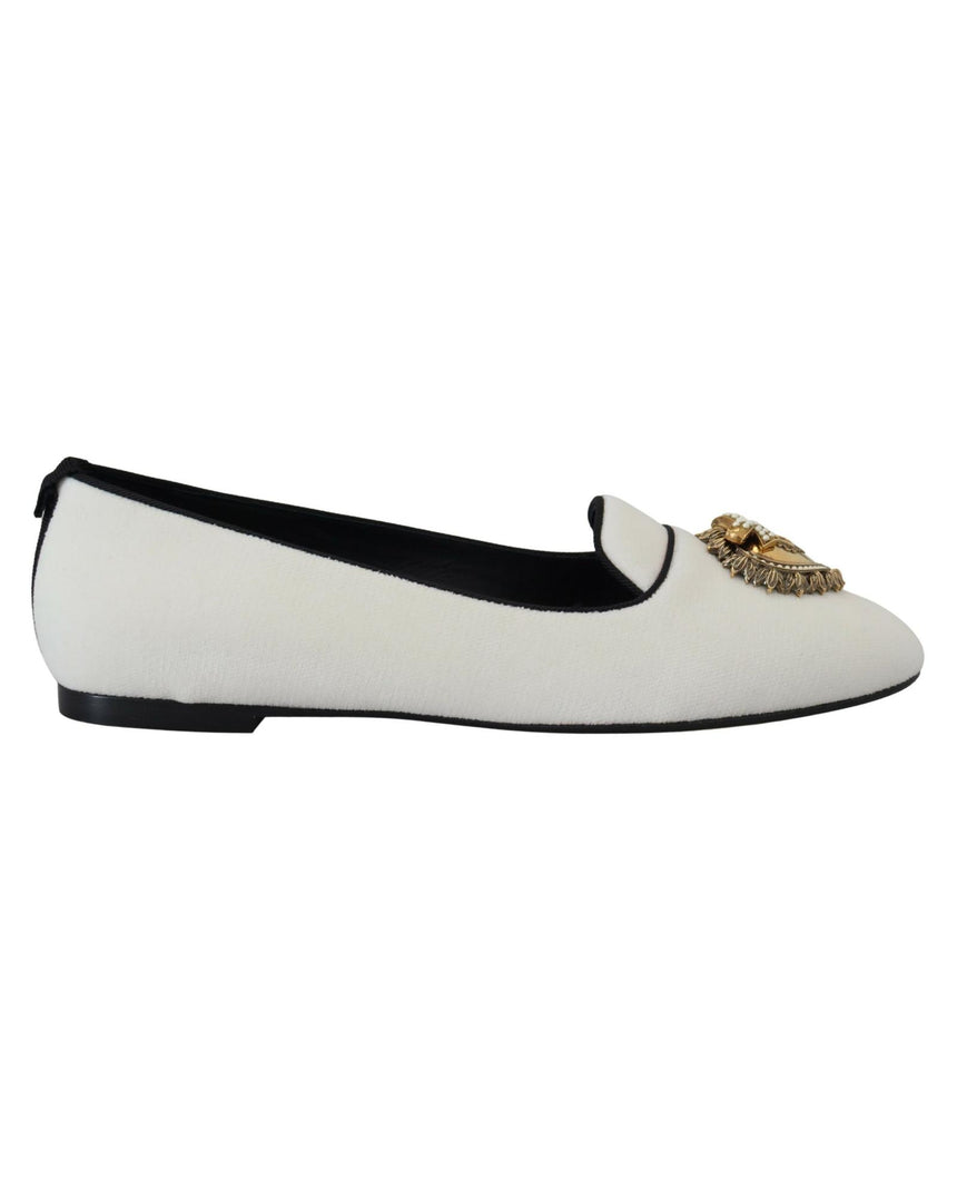 Brand New Dolce & Gabbana Loafers with Gold Devotion Detail 36.5 EU Women