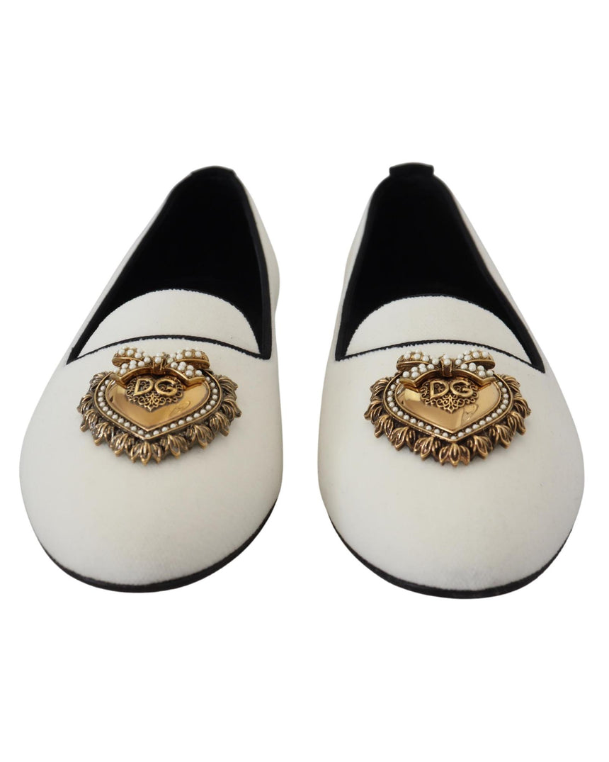 Brand New Dolce & Gabbana Loafers with Gold Devotion Detail 36.5 EU Women