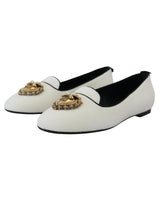 Brand New Dolce & Gabbana Loafers with Gold Devotion Detail 36.5 EU Women