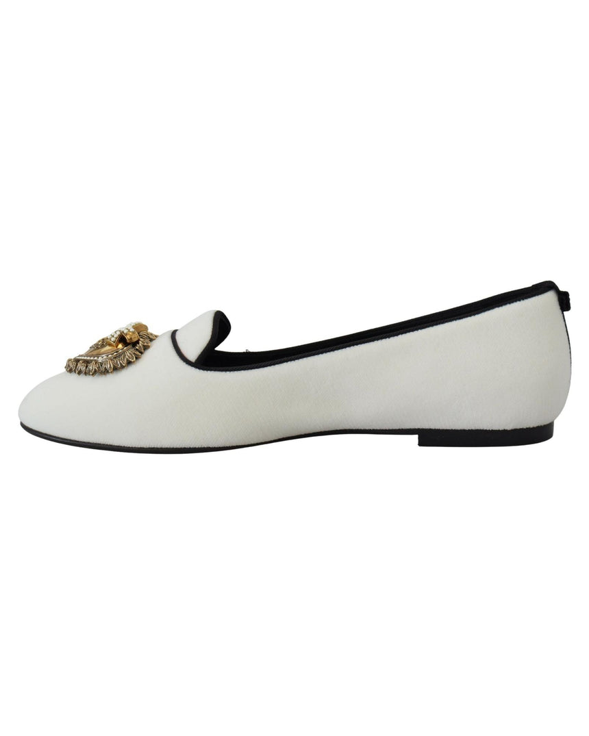 Brand New Dolce & Gabbana Loafers with Gold Devotion Detail 36.5 EU Women