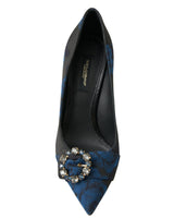 Dolce & Gabbana Women's Blue Floral Ayers Crystal Pumps Shoes - 36 EU