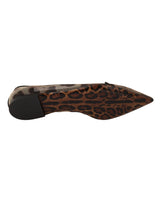 Leopard Print Loafers with Pointed Toe and Leather Insole 39 EU Women