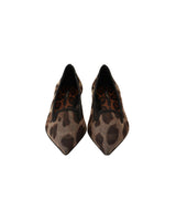 Leopard Print Loafers with Pointed Toe and Leather Insole 39 EU Women