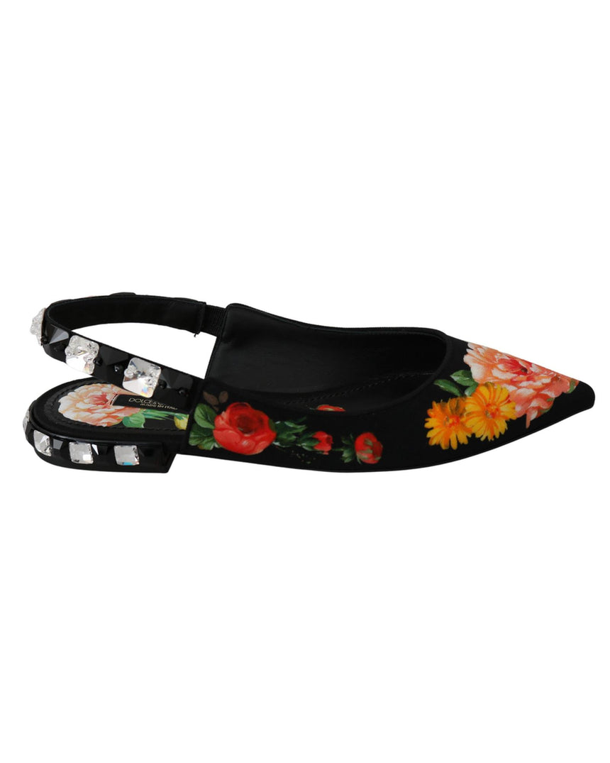 Dolce & Gabbana Slingbacks Flats with Multicolor Floral Print 36 EU Women