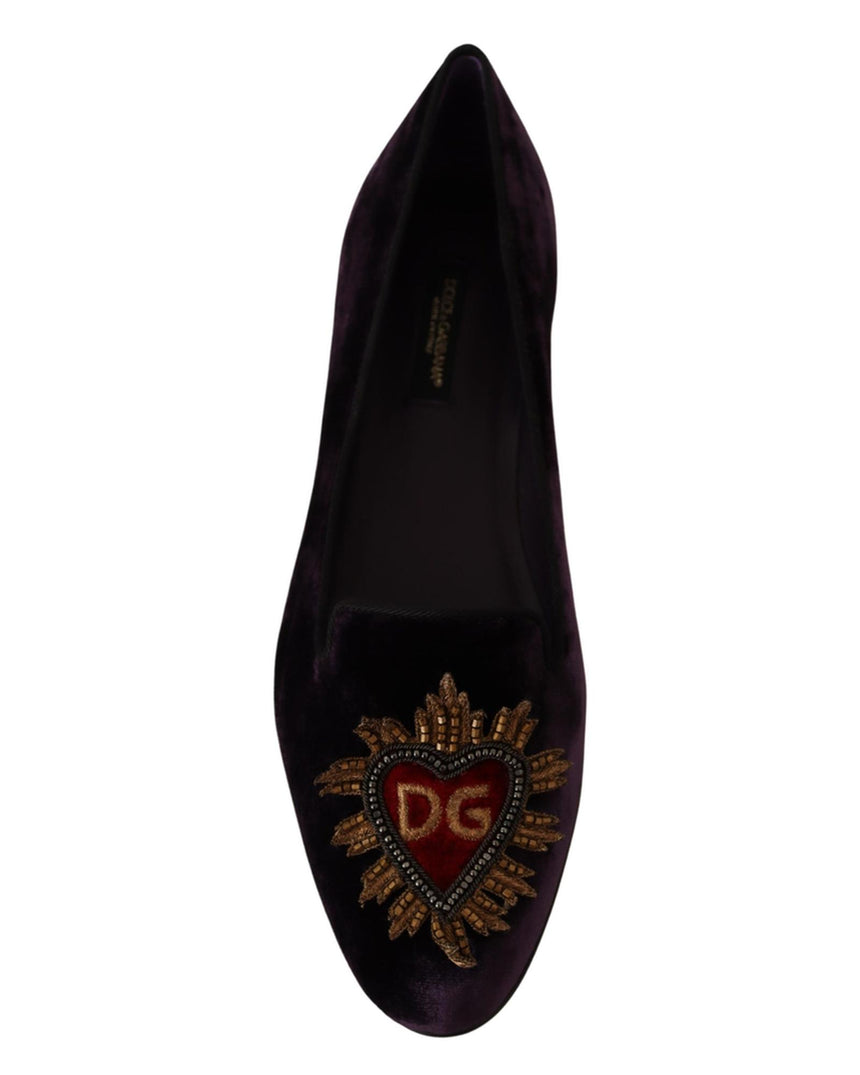 Dolce & Gabbana Jacquard Loafers Flats with DG Heart Appliques 36 EU Women