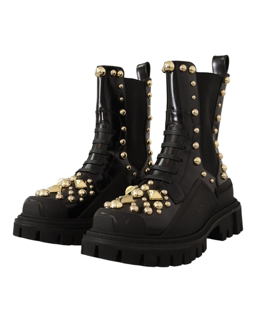 Gorgeous Dolce & Gabbana Womens Embroidered Combat Boots 36 EU Women