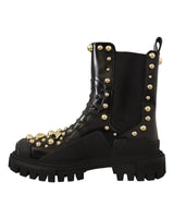 Gorgeous Dolce & Gabbana Womens Embroidered Combat Boots 36 EU Women