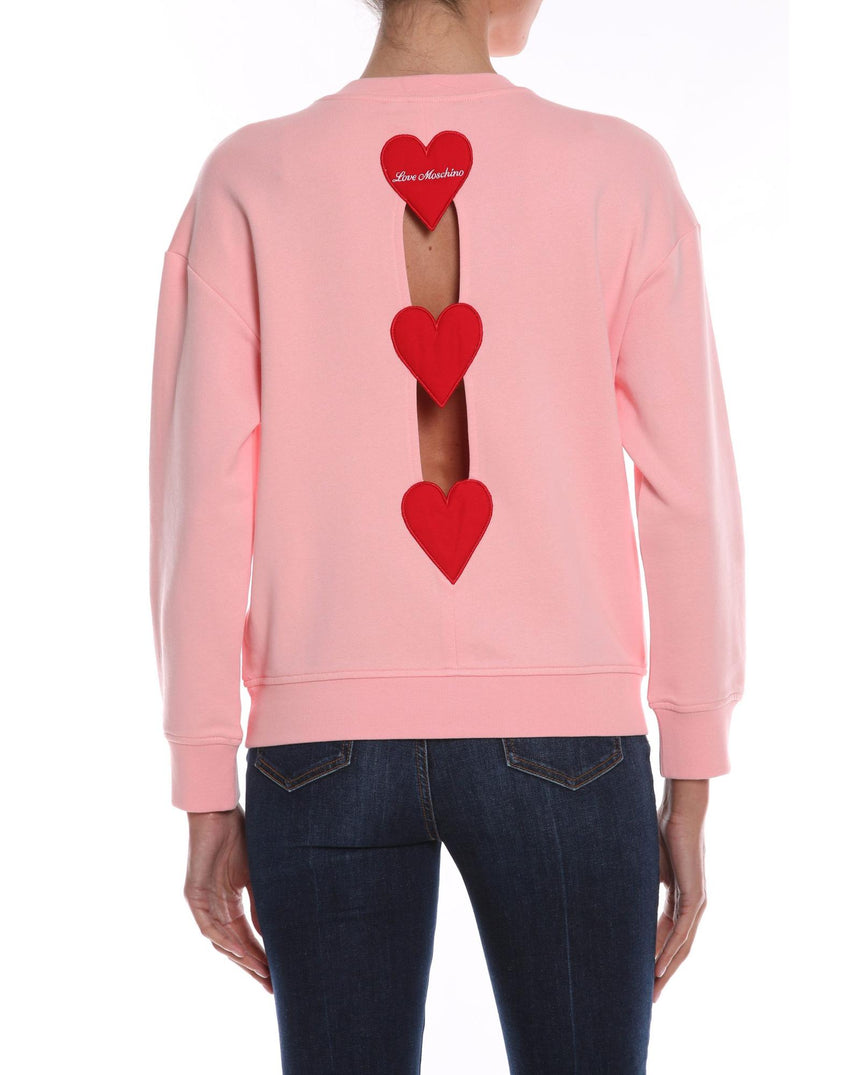 Logo-Embellished Cotton Sweatshirt with Heart Applique 42 IT Women